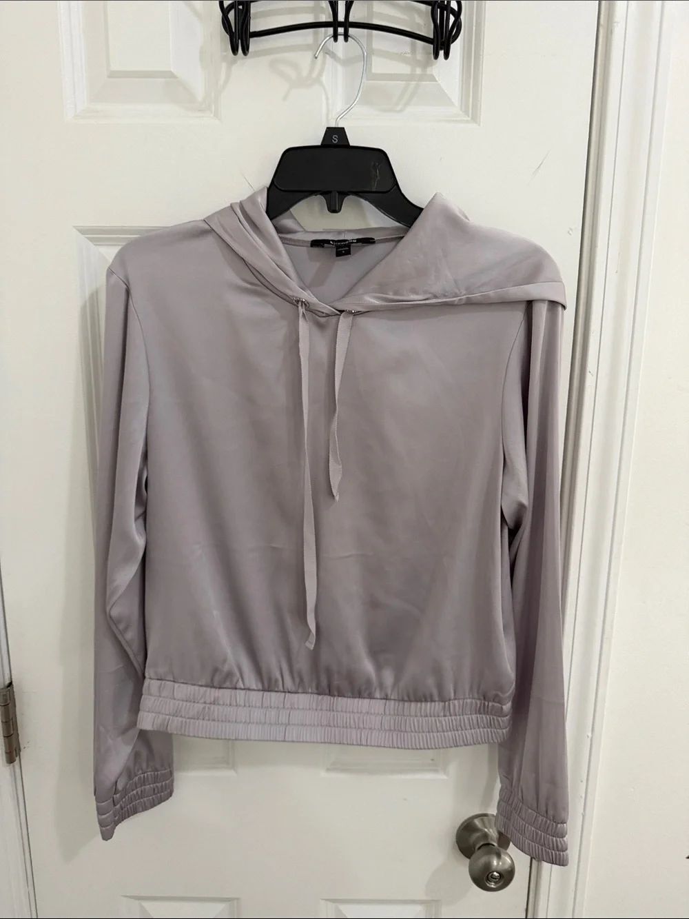 Express Light Lavender Silky Hoodie Pullover Size Small